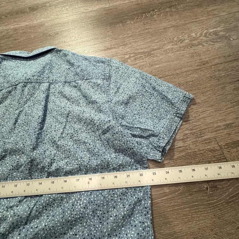 Quiksilver Shirt Mens XL Blue Speckled Print Cotton Vacation Casual Modern Fit
